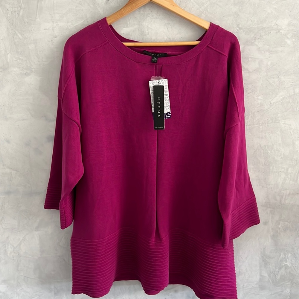 Cyrus Crew Neck Sweater in Very Berry, 1x, NWT
